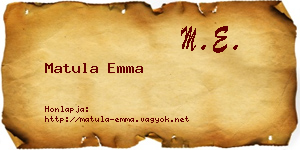 Matula Emma névjegykártya