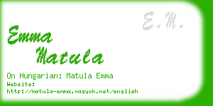 emma matula business card